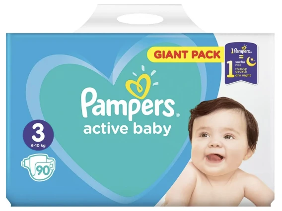 Pampers active baby-dry numarul 3 90 bucati