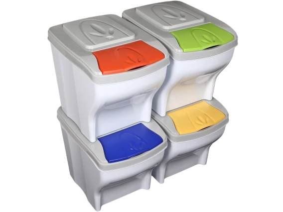 Set cosuri gunoi selectiv modular 20 litri x 4buc H-32 cm