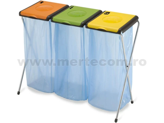 Suport sac din inox cu capac 120L H-82 cm