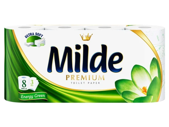Hartie igienica Milde parfumata alba 8role 3straturi (Energy Green)