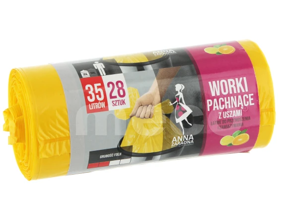 Saci menajeri lemon cu urechi Stella 35 litri 28 bucati