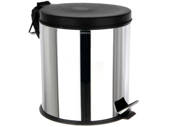 Cos gunoi inox lucios capac negru Meco 20 litri Q31 H-36cm