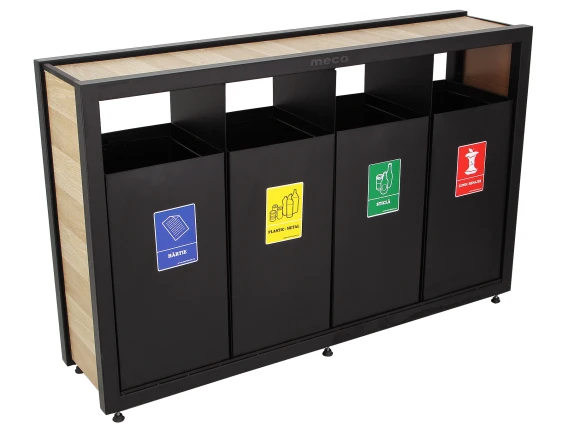 Cos colectare selectiva Meco 4x54 litri 130x31cm H-84cm