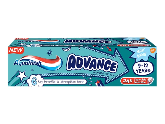 Pasta de dinti pentru copii Aquafresh Advance 9-12 ani 75ml