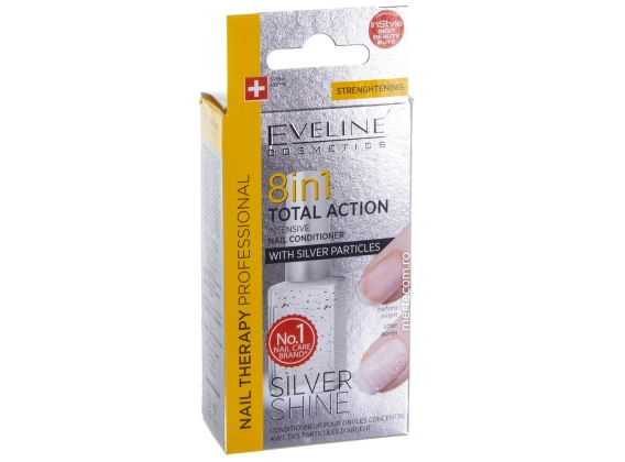 Tratament pentru unghii Eveline 8in1 12ml (Silver Particles)