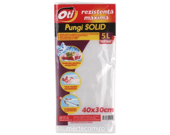 Pungi alimentare Oti 5litri 40x30cm 100bucati