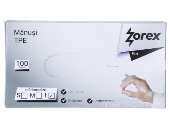 Manusi unica folosinta TPE Zorex Albastre 100buc L