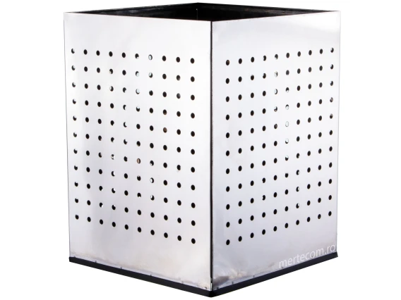 Cos gunoi patrat perforat inox 16 litri H 30cm