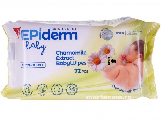 Servetele umede Epiderm Chamomile Extract 72buc