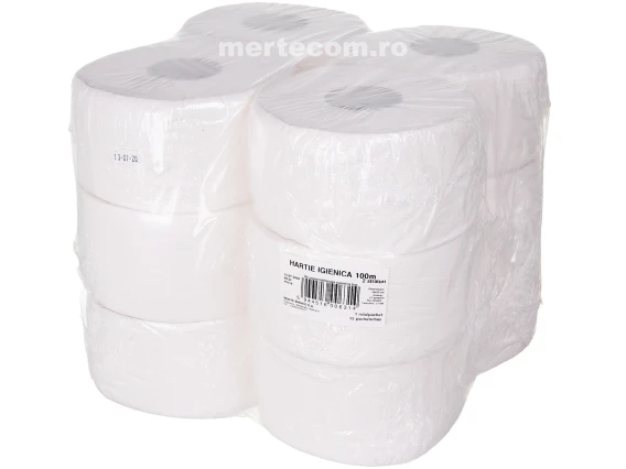 Rolă hârtie igienică Jumbo albă 100m 2straturi