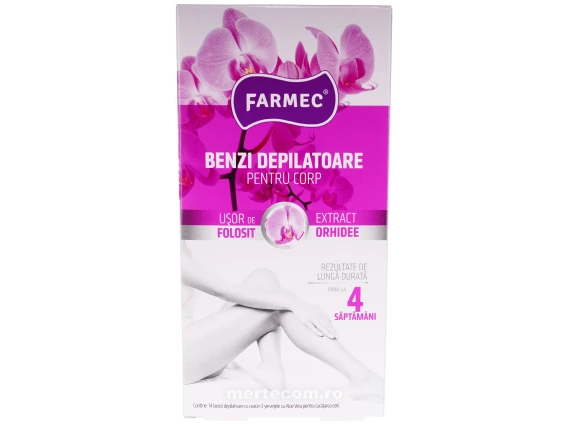 Benzi depilatoare pentru corp Farmec cu extract de orhidee 14 bucati