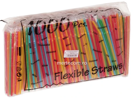 Paie flexibile colorate ambalate individual 1000bucati