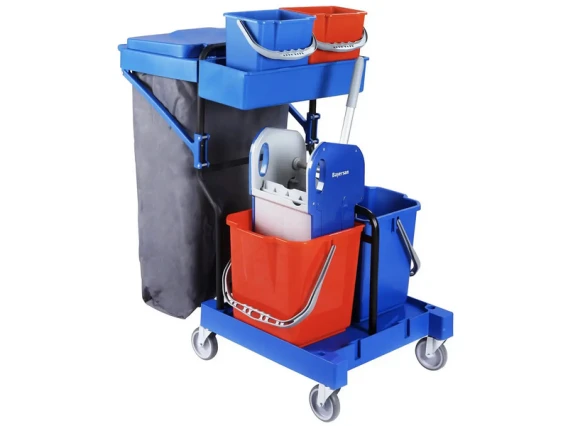 Carucior curatenie Bayersan Gonisa36C, 2 galeti, storcator si suport de sac