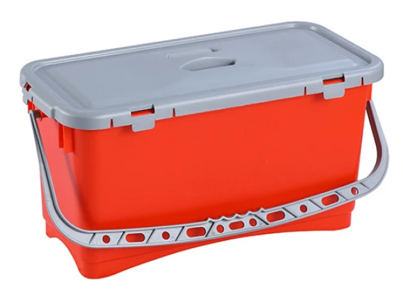 Galeata rosie 22 litri Bayersan pentru mop plat, capac GRI