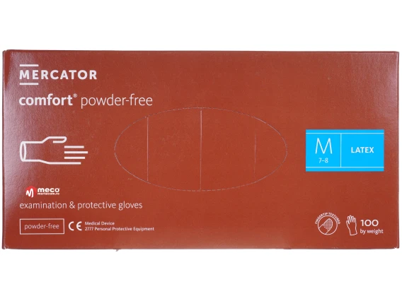 Manusi latex nepudrate Mercator Comfort (100buc/cutie) marimea M