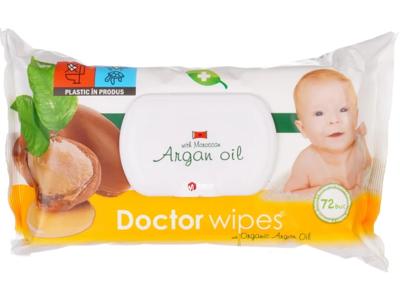 Servetele umede cu capac Doctor Wipe's 72buc Argan