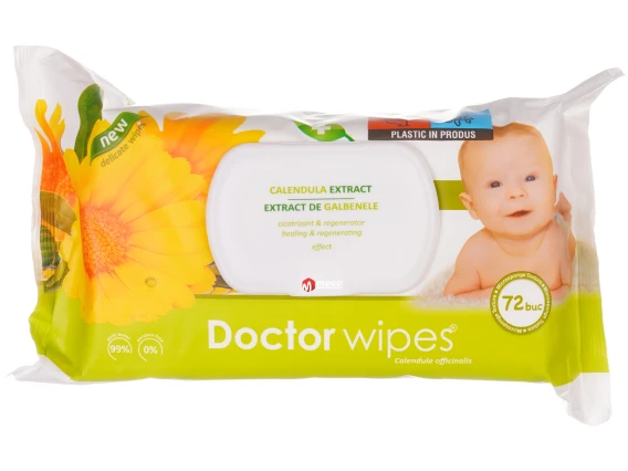 Servetele umede cu capac Doctor Wipe's 72buc Calendula