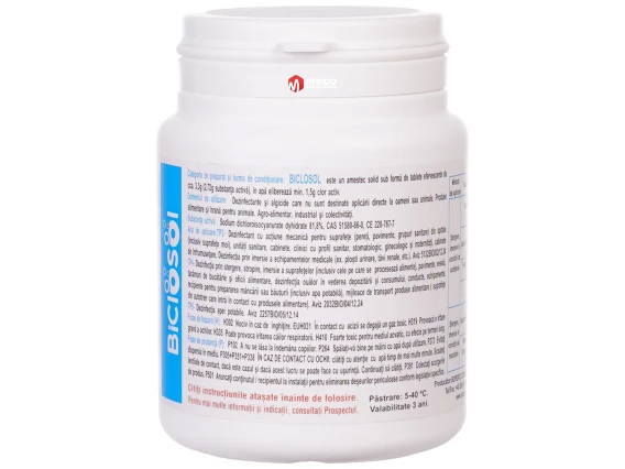 Dezinfectant efervescent Cloramina Biclosol 60 tablete