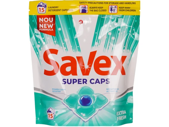 Detergent pentru masina de spalat Savex Extra Fresh 15 capsule