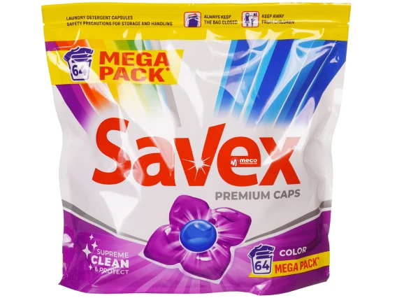 Detergent pentru masina de spalat Savex 64 capsule Color