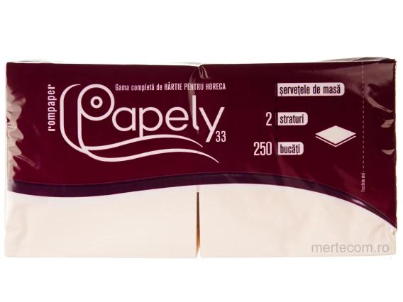 Servetele masa colorate Papely 33cmx33cm 2straturi 250bucati Crem