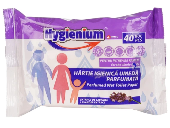 Hartie igienica umeda Hygienium 40 bucati (Lavanda)