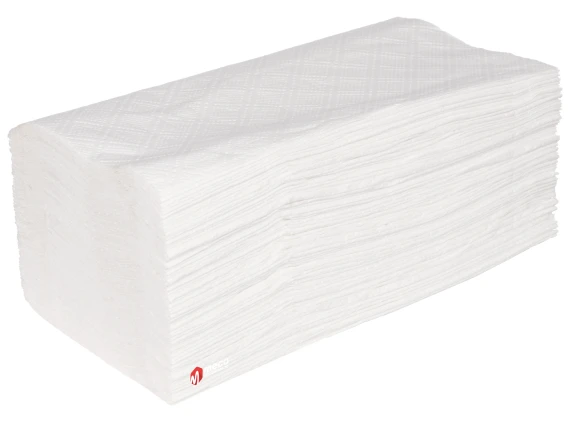 Prosop pliat in V alb DonPedro 25x21cm 2straturi 150bucati