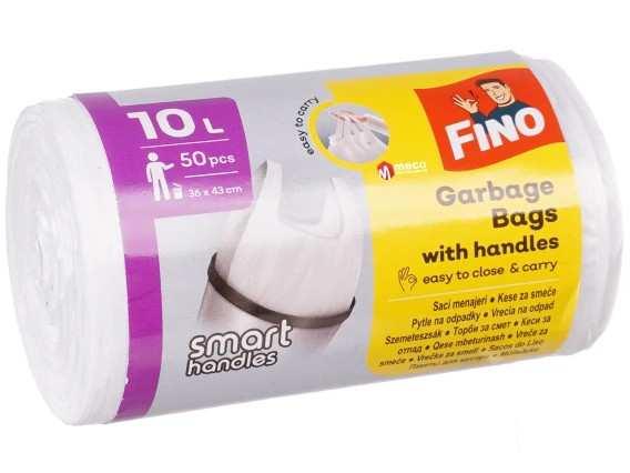Saci menajeri cu urechi Fino 10 litri 50 bucati