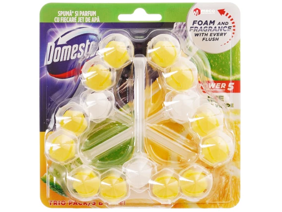 Odorizant pentru toaleta Domestos Power 55gr 3bucati (Lime)
