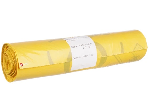 Saci pericol biologic 35 litri 20 bucati