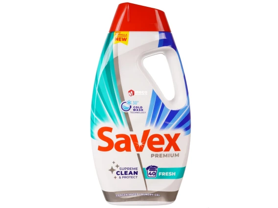 Detergent lichid pentru rufe Savex Premium Fresh 1,8 litri 
