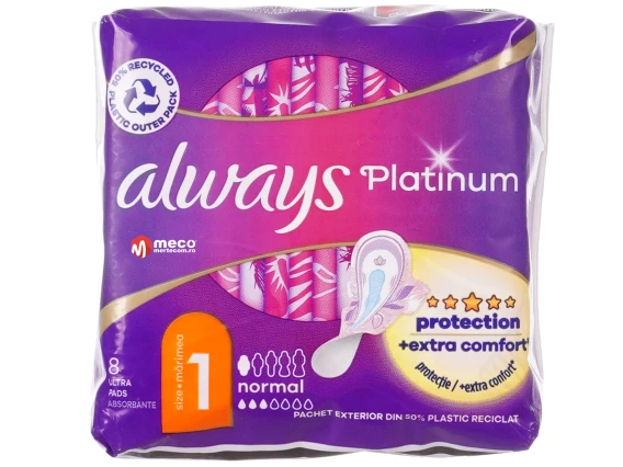 Absorbante cu aripioare laterale Always Platinum 8bucati