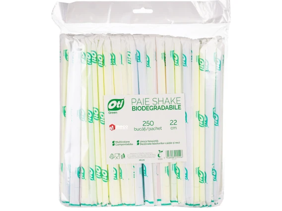 Paie color drepte biodegradabile 250 bucati