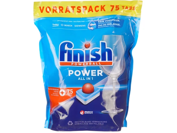 Detergent vase pentru masina de spalat vase Finish Power All in 1  75 bucati