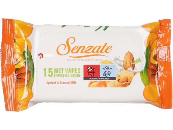 Servetele umede Senzate Apricot & Almond Milk 15 bucati