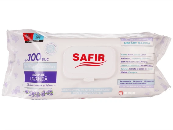 Servetele umede multisuprafete Safir 100 bucati Lavanda
