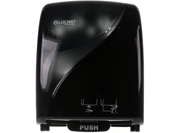 Dispenser rola prosop autocut Lucart Identity negru cu senzor 892995