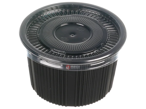 Bol supa negru cu capac Safir 16oz 25 bucati