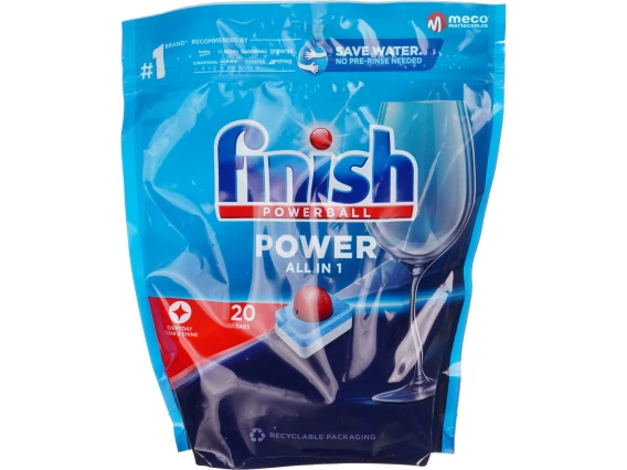 Detergent vase pentru masina de spalat vase Finish Power All in 1 20 bucati