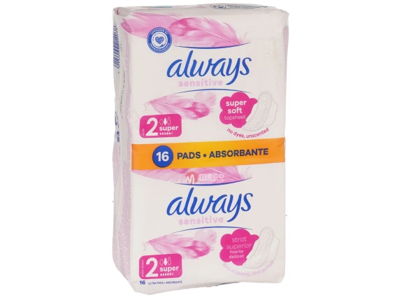 Absorbante Always Sensitive Super Soft 2 16 bucati