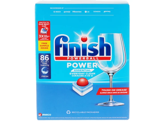Detergent vase pentru masina de spalat vase Finish Power All in 1 86 bucati